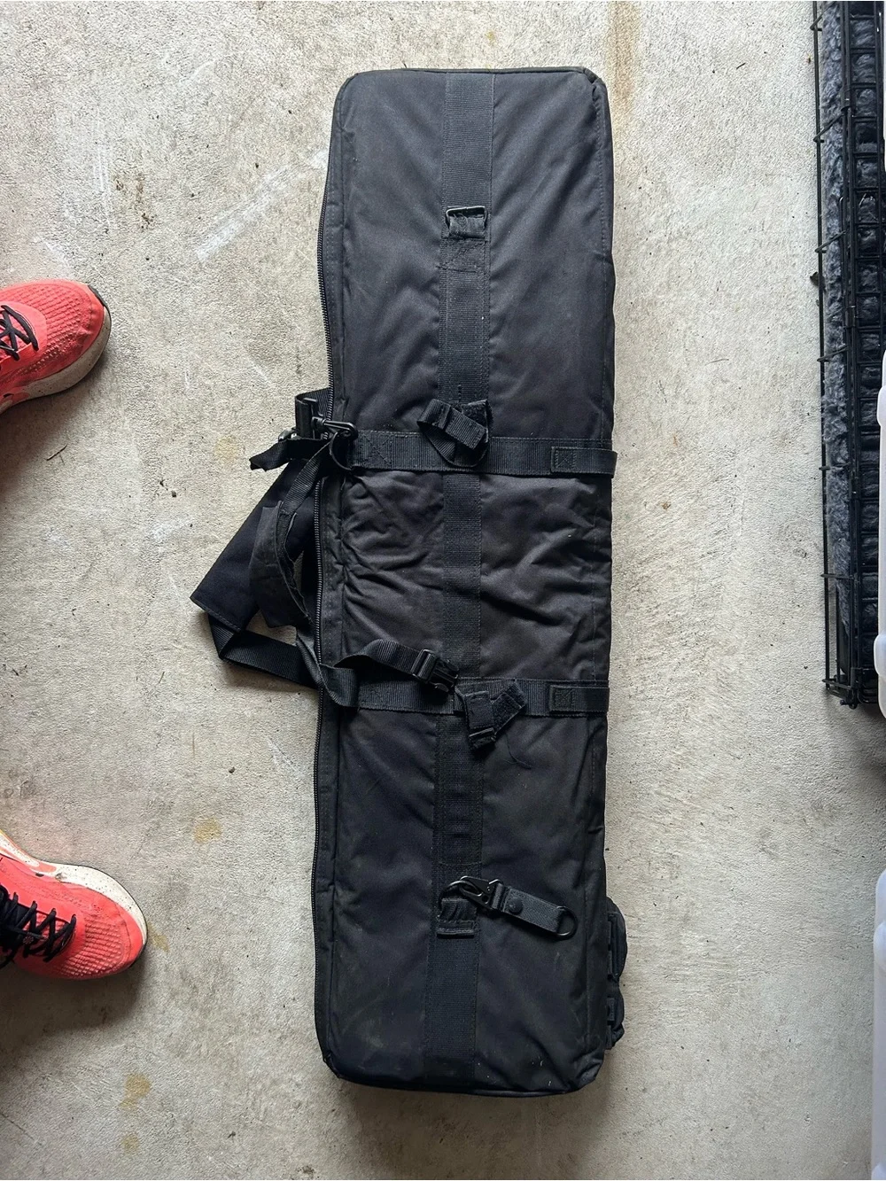 Men's Black Tactical Duffel Bag with Multiple Front Pockets